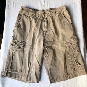 Arizona Jeans Company Men’s Cargo Khaki Shorts Size 29,Natural Beige,Big Pockets
